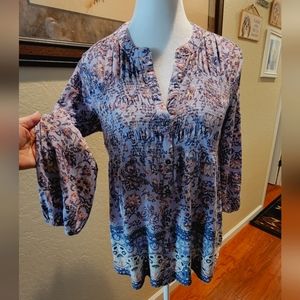 % Knox Rose Peasant Style Top - Size S